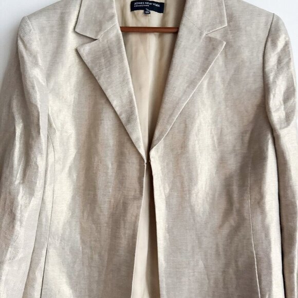 JOnes New York Metallic Linen Blazer M - Picture 3 of 7